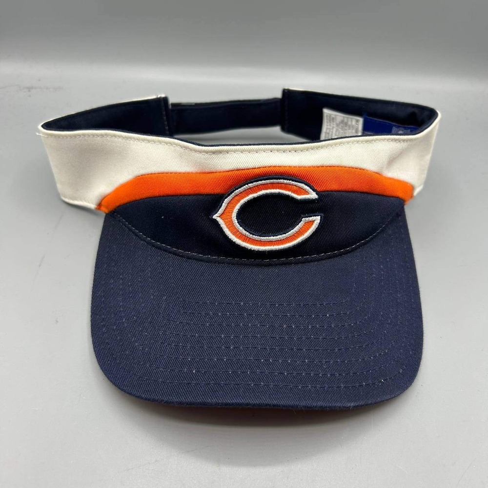 Chicago Bears NFL Visor Hat Men Blue Reebok Strap Back Cap Cotton New